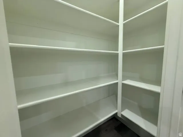 Built-in shelving with a white finish
