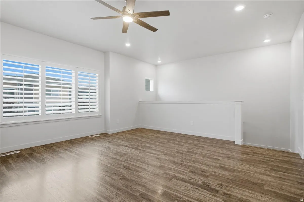 Wood-finish flooring throughout