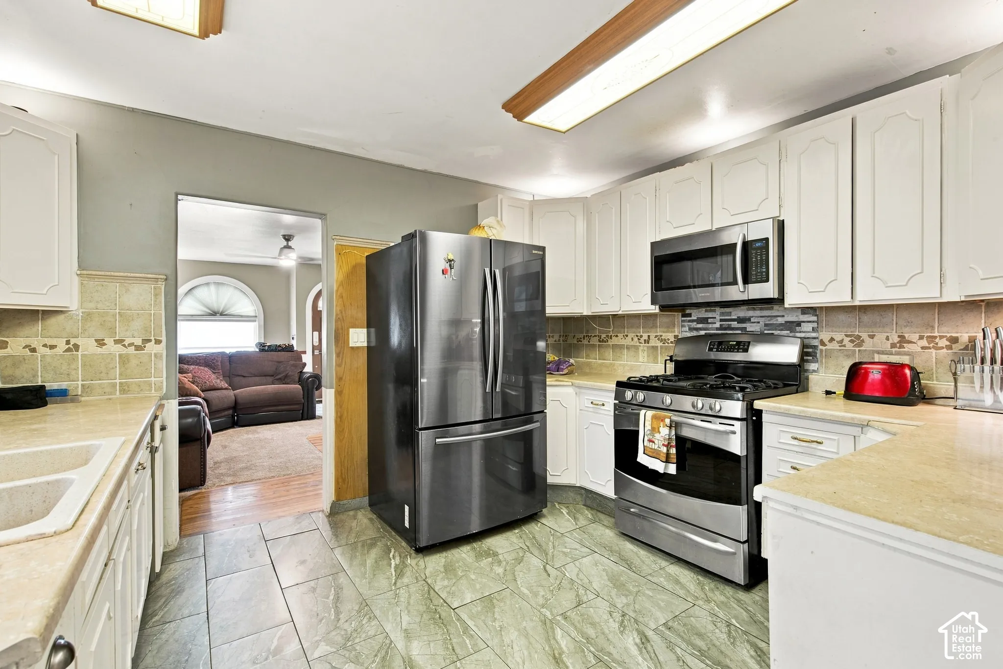 Kitchen facing living room
