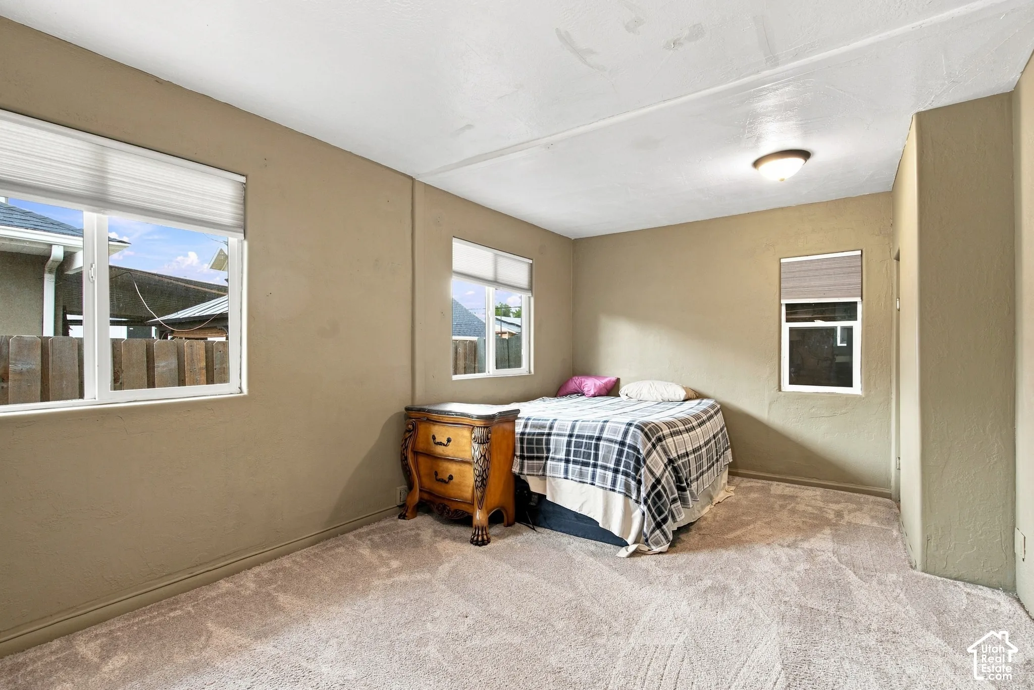 Primary bedroom with walk in closet