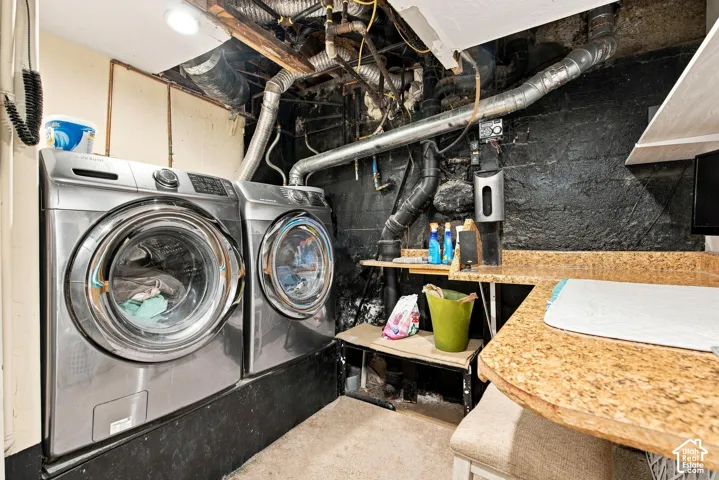 Laundry in basement