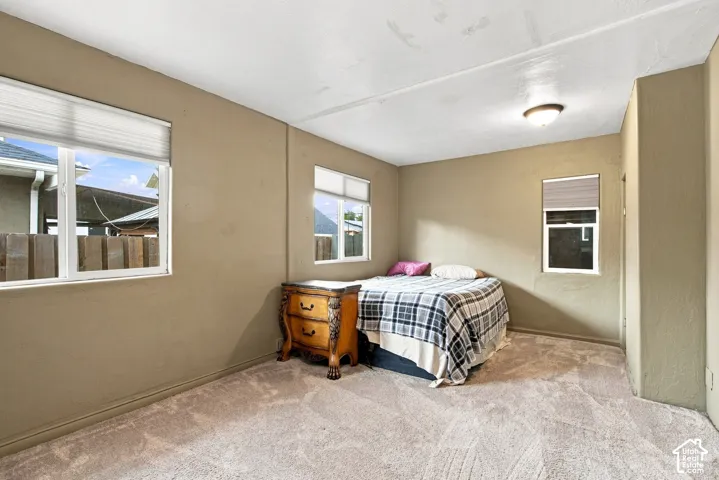 Primary bedroom with walk in closet
