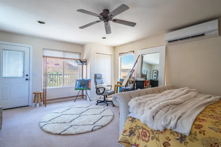 Recessed lighting, ceiling fan, and mounted climate control unit