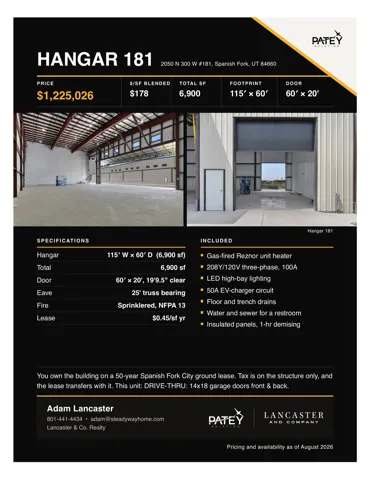 Real Estate Listing. Presenting property specifications, features, and contact information for the property
