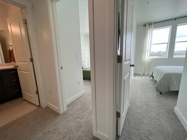 Plush carpeting and white trim throughout