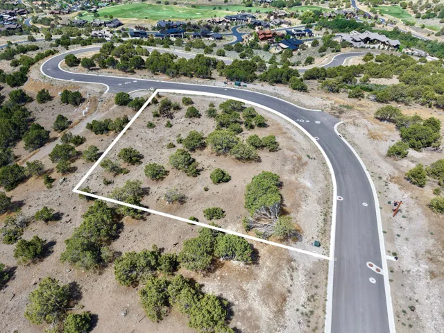 Expansive land parcel featuring natural shrubbery and a paved road