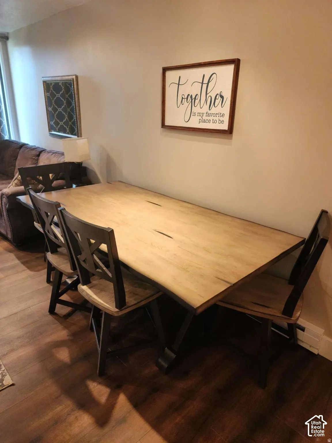 Wood-finish flooring throughout