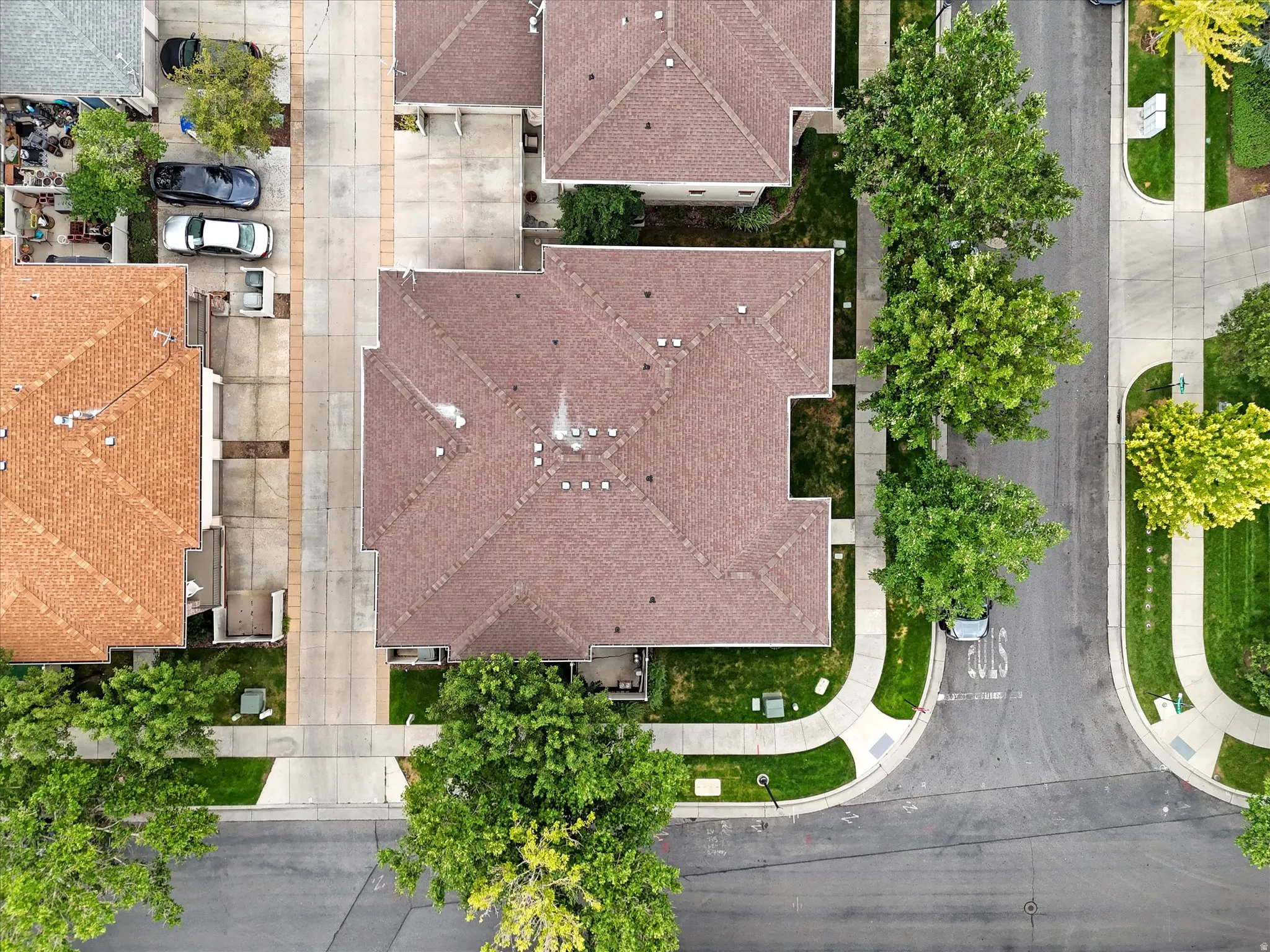 Overhead aerial view of the property