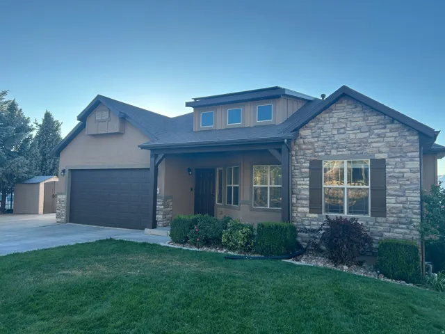 Stone veneer and stucco exterior