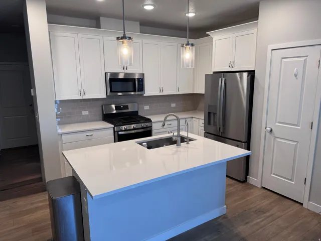 Here are the kitchen cabinets, different from the model home.