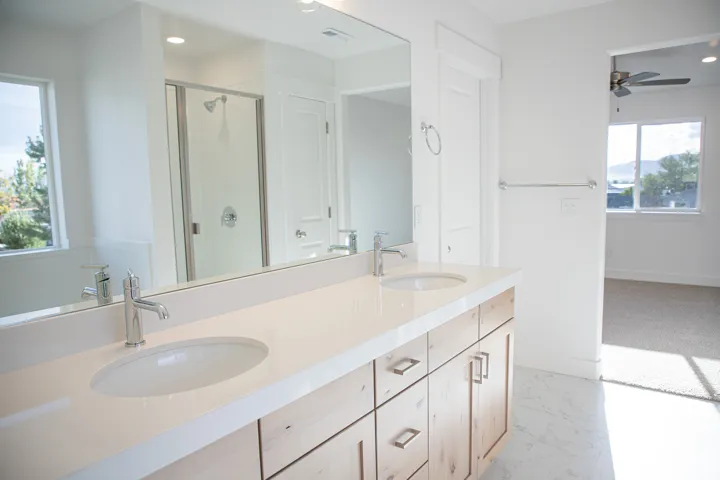 Primary bath with separate tub and shower