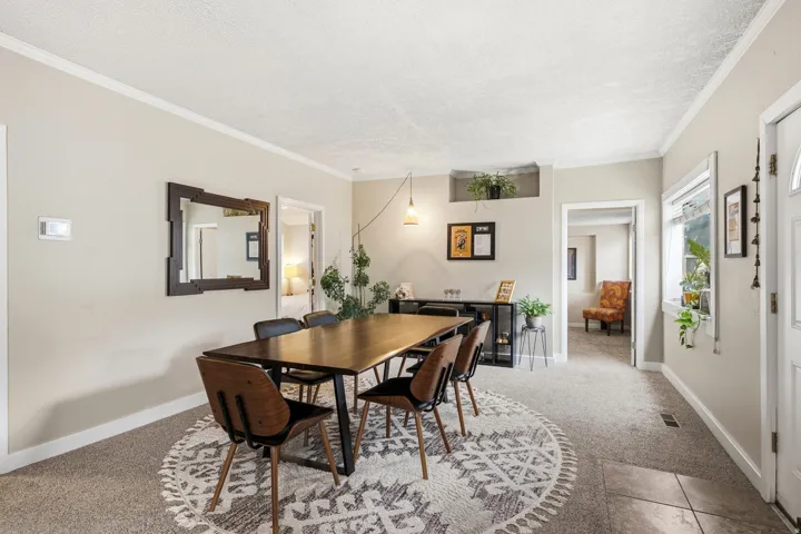 Neutral wall color with crown molding