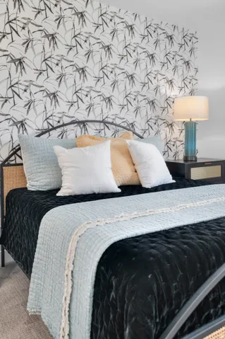 Wall with decorative wallpaper
