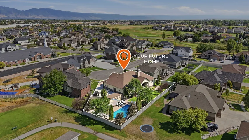Expansive property featuring an outdoor swimming pool, mature landscaping, and a surrounding privacy fence