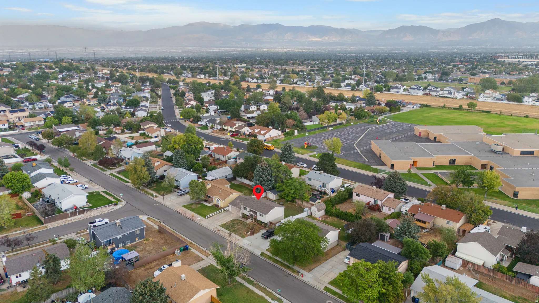 Expansive neighborhood setting with established homes and mature trees