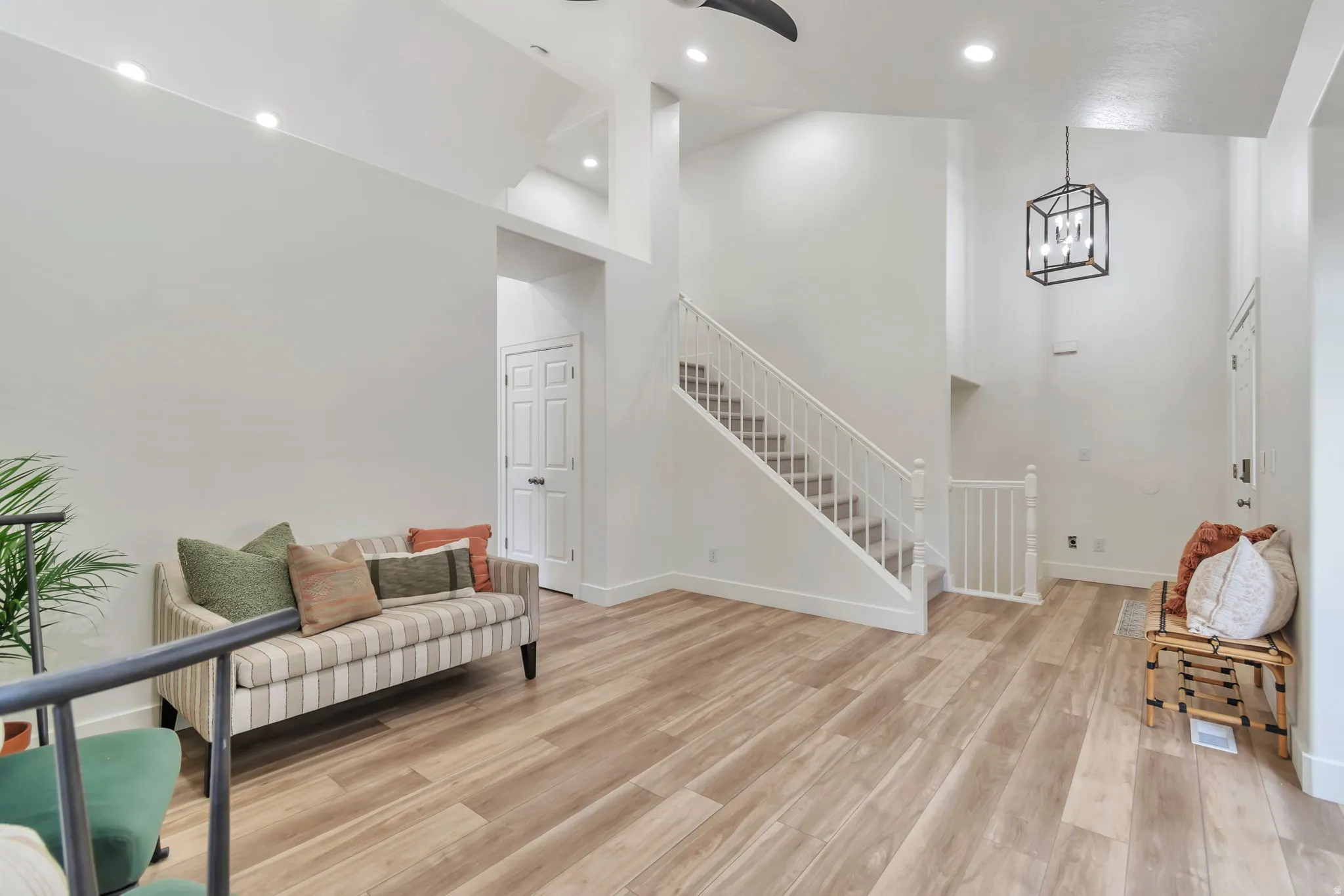 Vaulted ceilings with recessed lighting