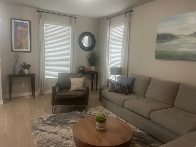 Light wood-finish flooring throughout