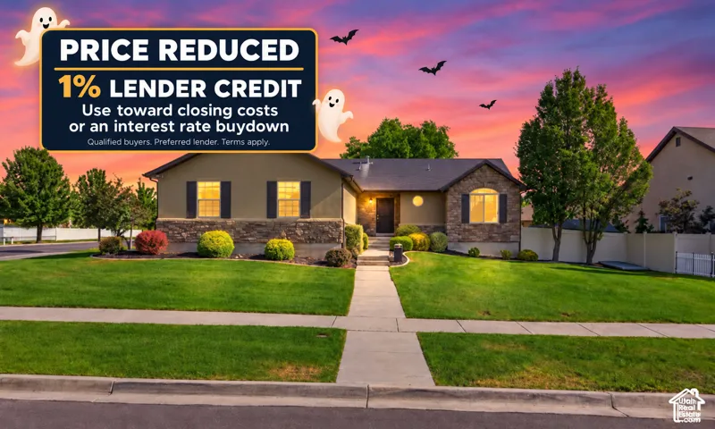 Marketing Flyer. Outlining financial incentives for the property including price adjustment and lender credit options