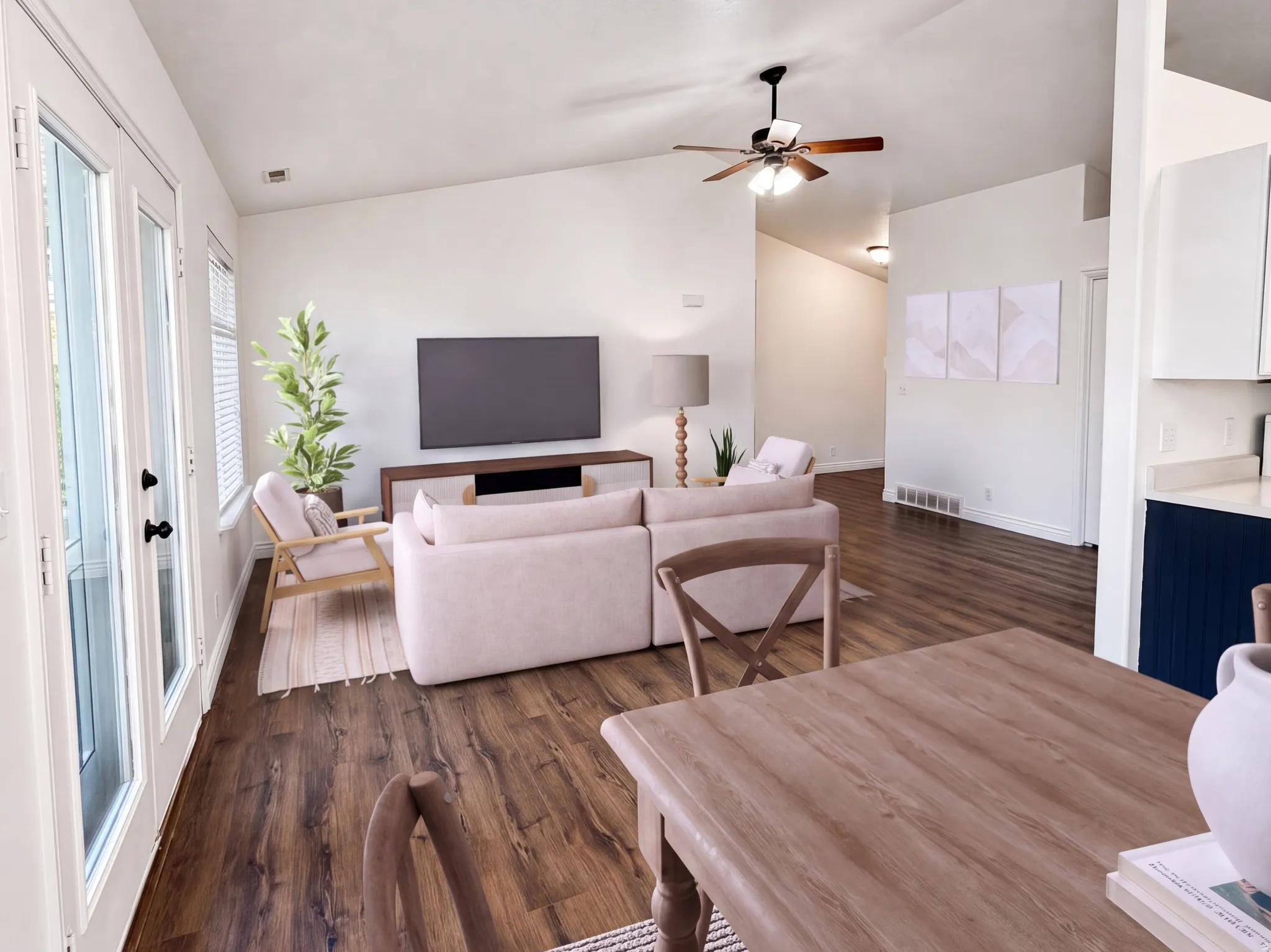 Virtually Staged Image: This image has been digitally enhanced with AI-generated furniture and décor to illustrate potential use of the space. The property is currently vacant