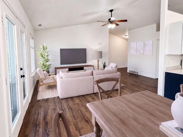 Virtually Staged Image: This image has been digitally enhanced with AI-generated furniture and décor to illustrate potential use of the space. The property is currently vacant
