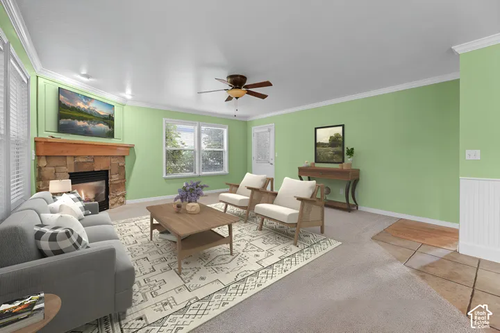 Virtually Staged Family Room