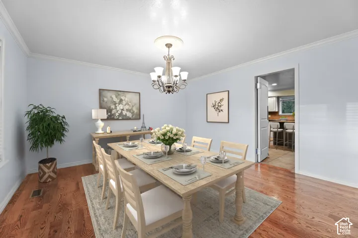 Virtually staged Formal Dining Room