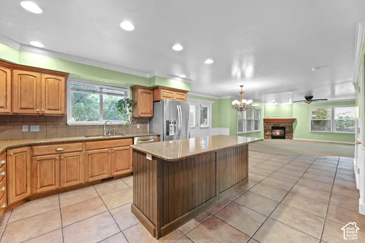 Open Great Room with Doors to Backyard