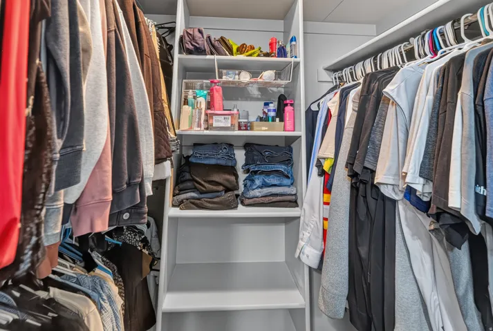 Built-in shelving and hanging rods