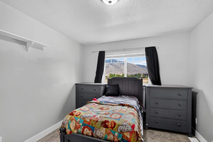 Recessed window with mountain scenery
