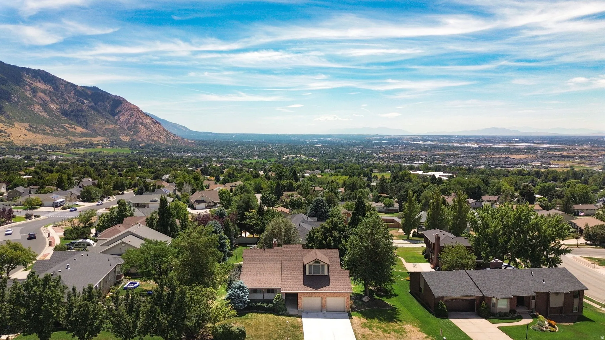 Aerial View of the home looking South.
