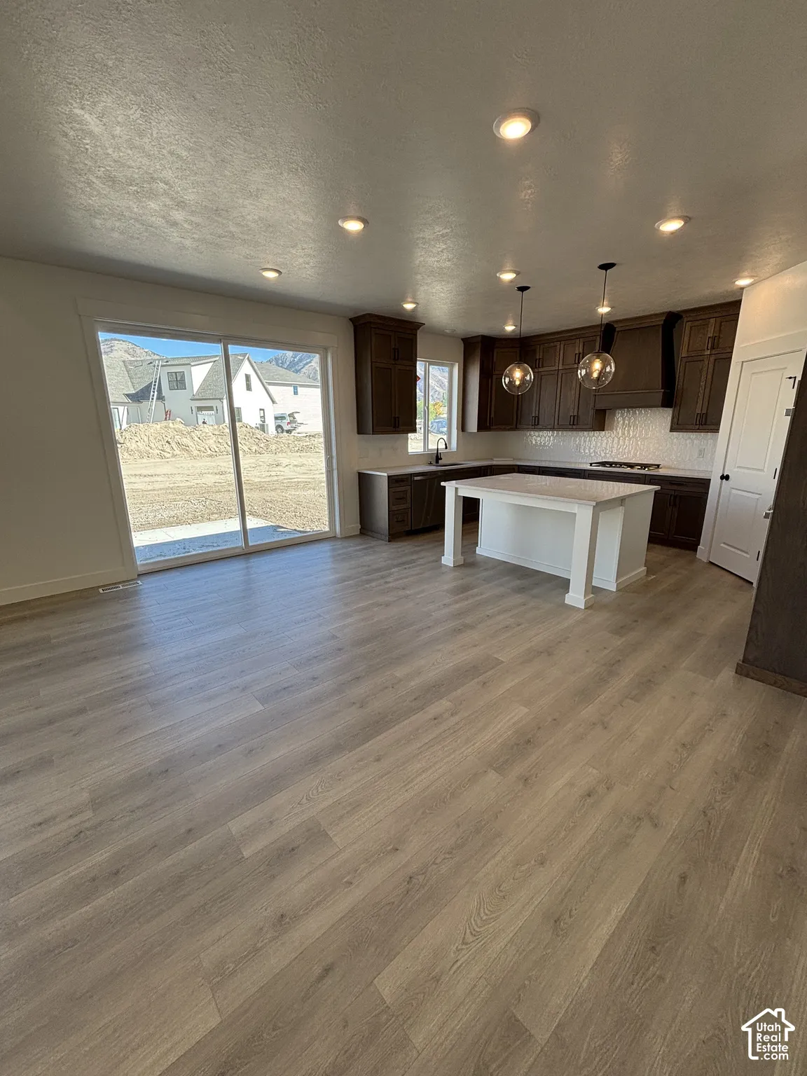 Spacious open-concept layout with wood-finish flooring