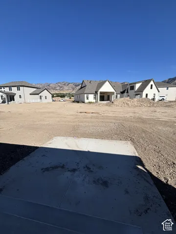 Concrete pad with mountain backdrop