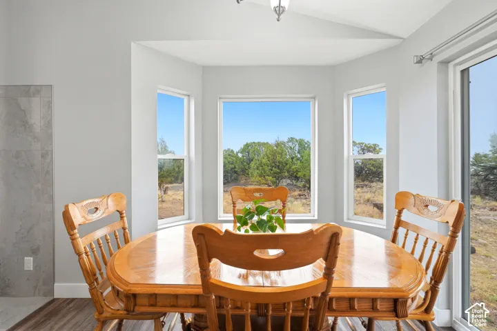 Nice dining area with bay window to view wildlife passing through almost every morning!