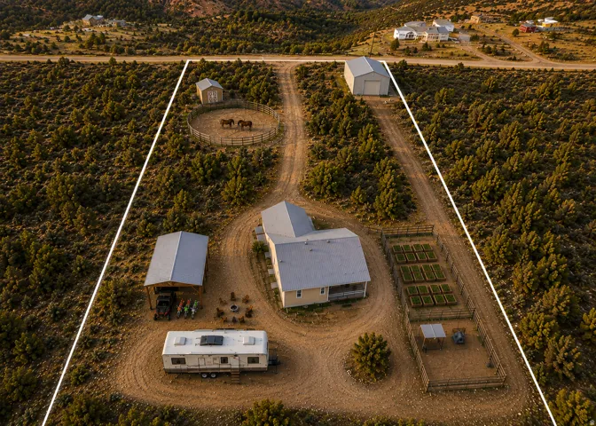 AI GENERATED PROPERTY IDEAS - 5 acres is enough room for a shop, garden space, animals....endless options!