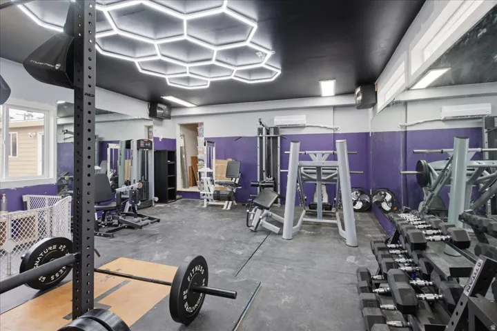 Could be a gym, bedroom, office, movie room...
