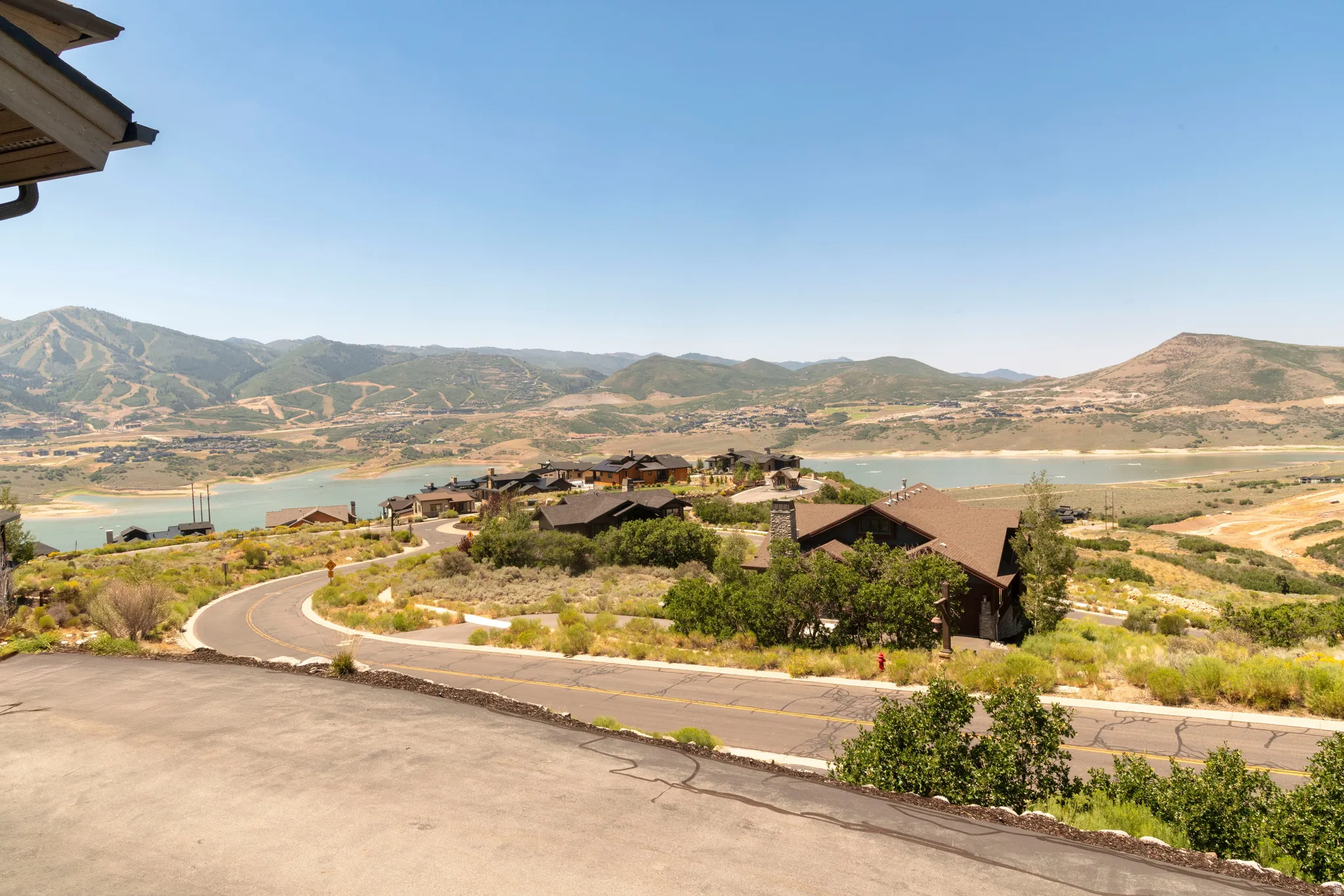 Expansive mountain and lake scenery