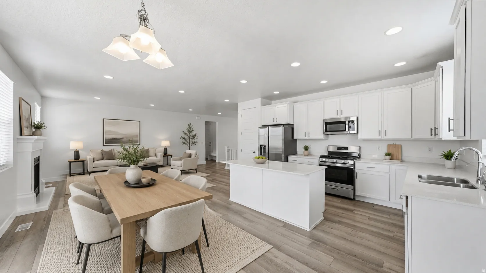 Virtually Staged to show the flow of the main living area