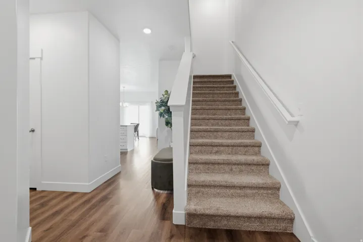 Wood-finish flooring throughout the main level