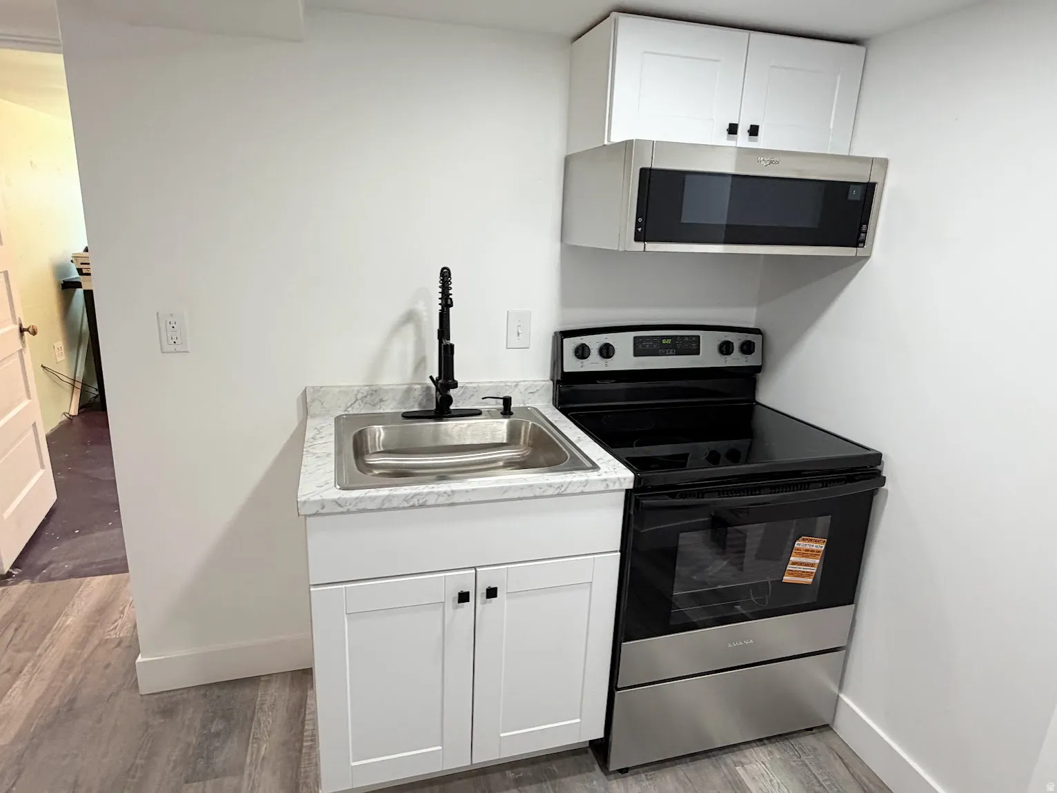 Basement Kitchen with new Range & New Microwave