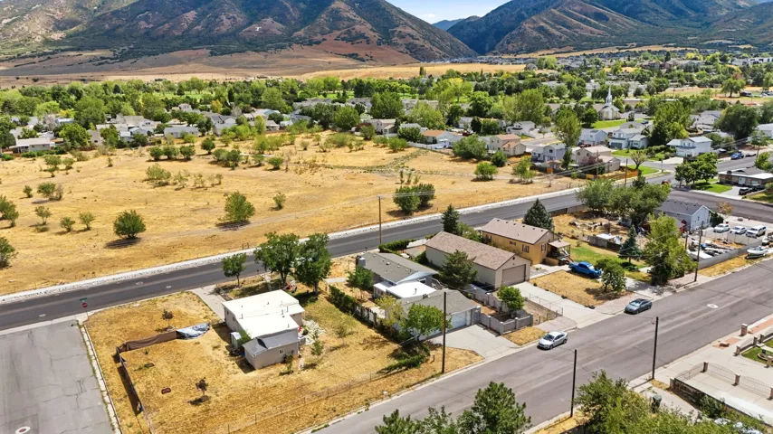 Expansive undeveloped land parcel with mountain backdrop