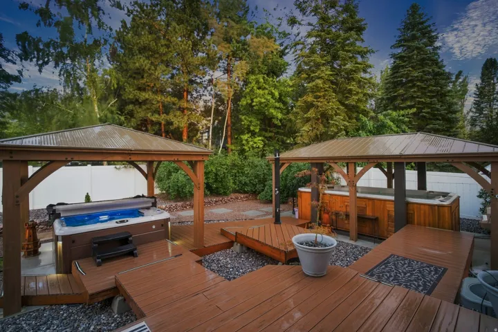 Swim Spa and Hot Tub with outdoor shower