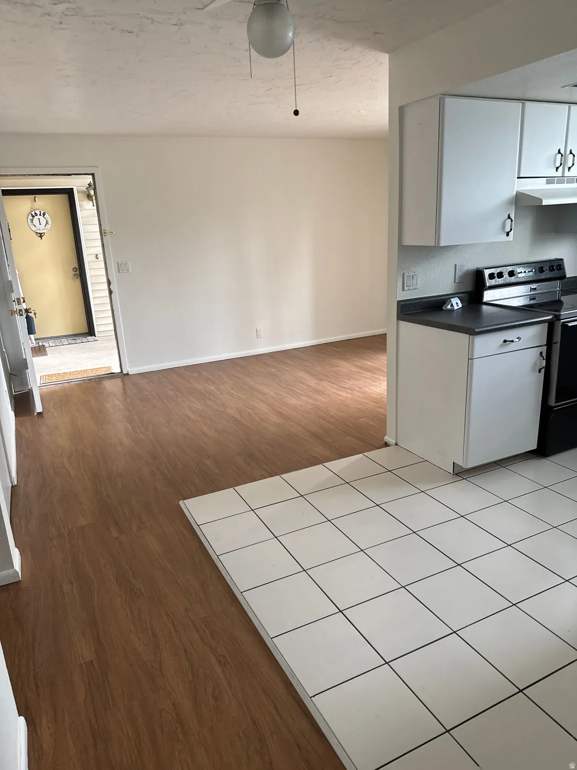 Wood-finish flooring throughout the main living area