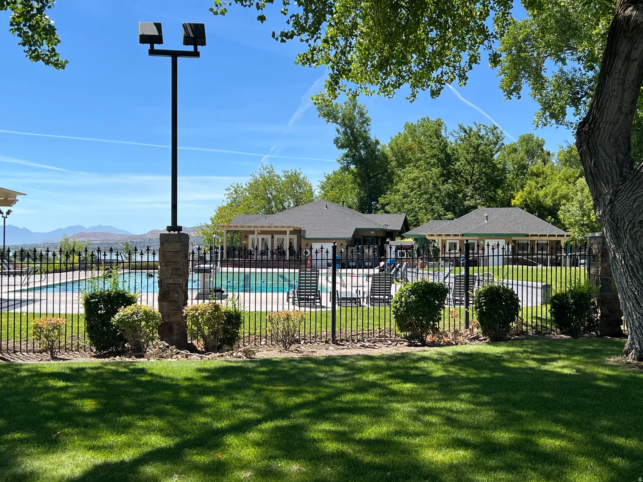 Community swimming pool and clubhouse