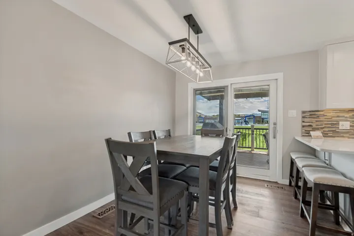 Wood-finish flooring throughout