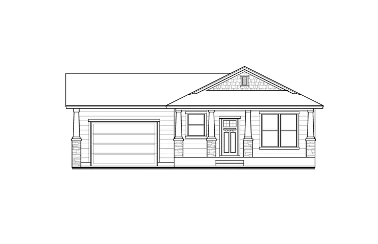 Architectural Illustration. Front elevation rendering of the property