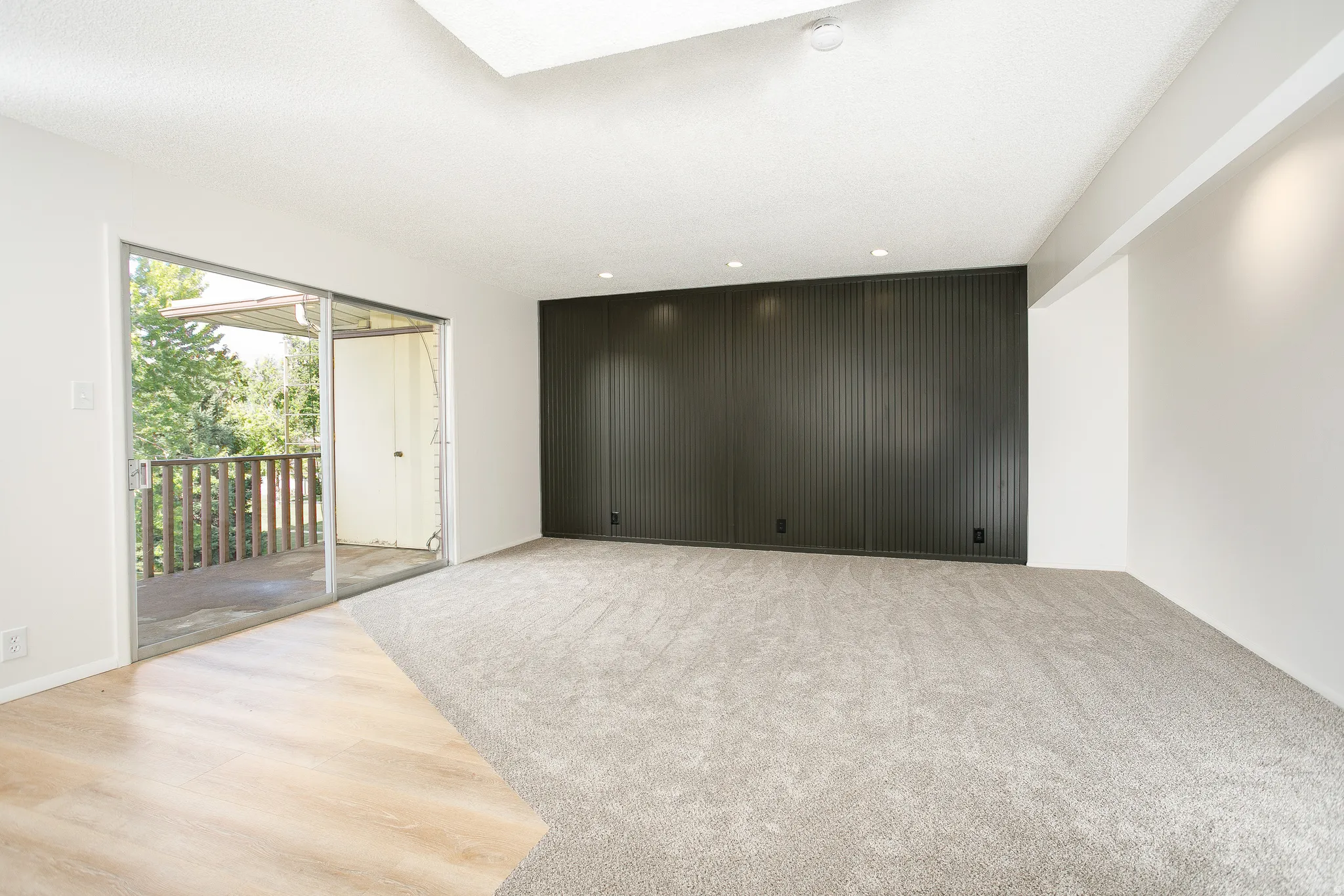 White walls with recessed lighting