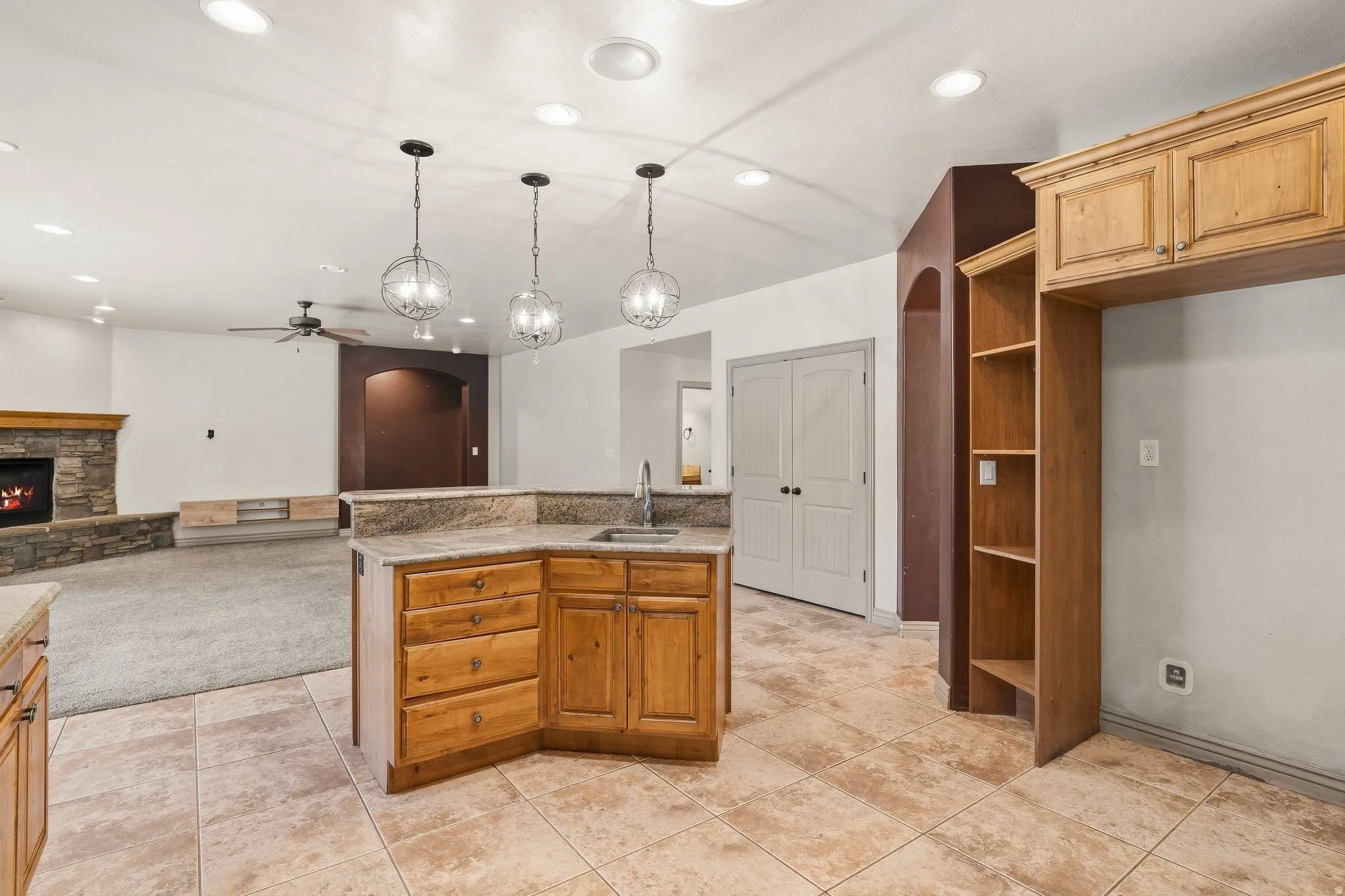 Recessed lighting and ceiling fan