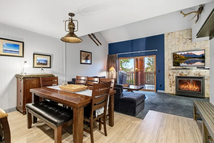 Vaulted ceiling with an industrial-style pendant light