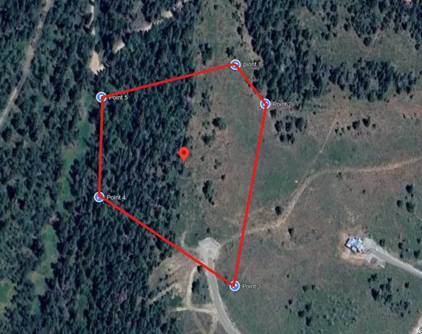Property Survey Overlay. Indicating the boundaries of the property with numbered points