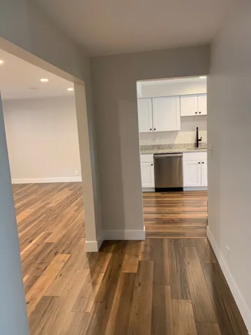 Wood-finish flooring throughout